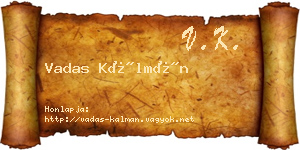 Vadas Kálmán névjegykártya